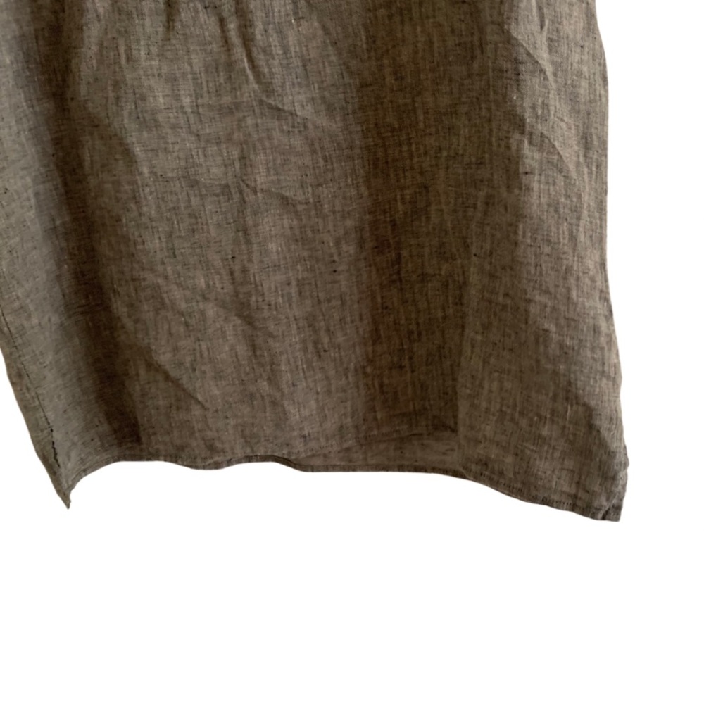 Andrea Jovine Linen Black Cream Pocket Blouse Size Large - Picture 6 of 12